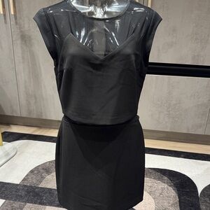 Express Black Sheer Overlay Mini Dress